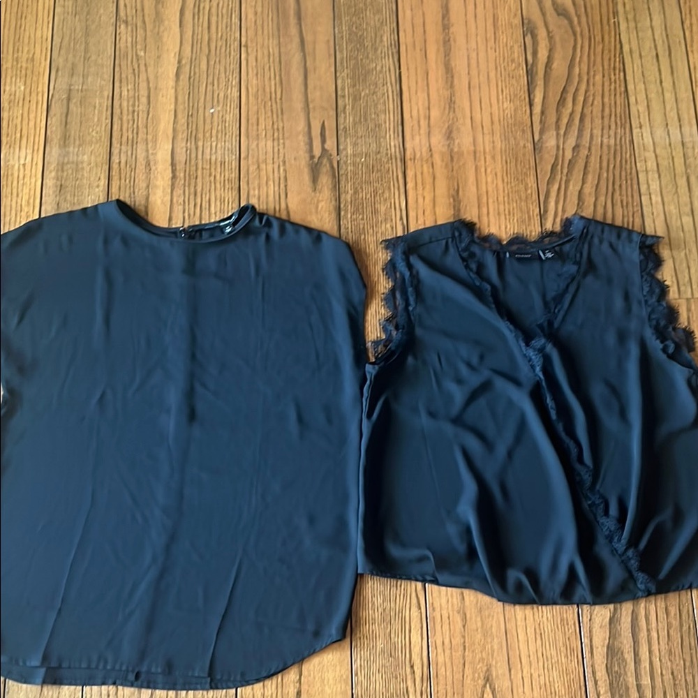 Bundle Banana Republic Top Halogen Blue Sleeveless Ruffled Wrap Blouse